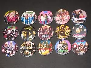 80er Jahre Haarbänder Buttons / Pins 15er Set - Bild 1 von 2