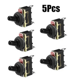 5x SPST Solid Metal ON/OFF Toggle Switch Single Pole For Marine / Automotive 12V - Picture 1 of 16