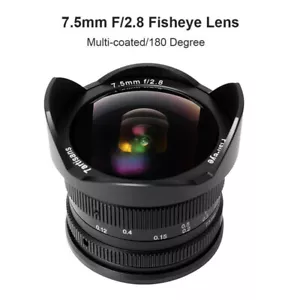 7artisans 7.5mm F2.8 Fisheye Lens for Fujifilm Fuji X X-T3 X-T4 T20 PRO2 Camera - Picture 1 of 11