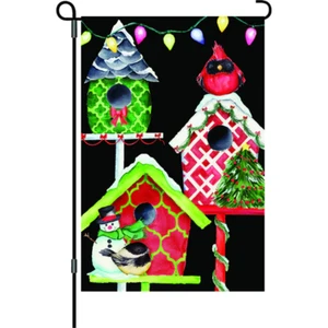 Premier Kites #56029 Weihnachten Vogelhäuser 12x18 Urlaub Weihnachten Garten Flagge - Bild 1 von 1