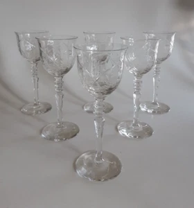 Vintage Ornate 3 oz. Cordial Glasses Libbey Rock Sharpe Set of 6 - Picture 1 of 5
