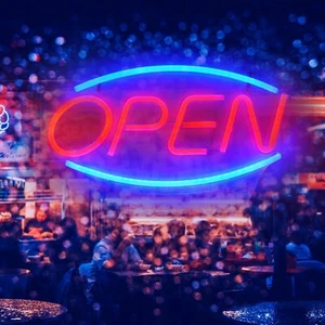 LED Shop Open Neon Sign Light Bar Hotel Restaurant Window Hanging Display Lights - Picture 1 of 7