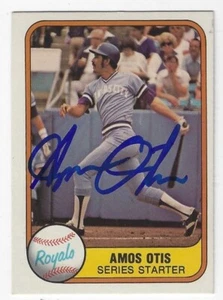 Autographed AMOS OTIS 1981 Fleer Kansas City Royals card #483 w/ Show Ticket - Picture 1 of 1