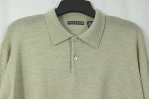 Vintage 90's Knit Consensus 100% Merino Wool Polo Neck Sweater Ivory Men's L - Picture 1 of 6