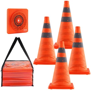 VEVOR Safety Cones 4 pcs 18" Collapsible Traffic Cones with Reflective Collars - Picture 1 of 12