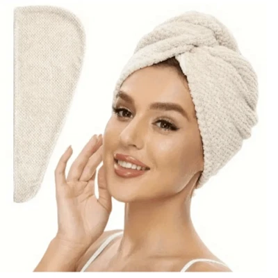 3 PIEZAS Toalla absorbente de cabello de secado rápido Turbante Envoltura Suave Ducha Gorra de baño Sombrero Foto 1 de 4