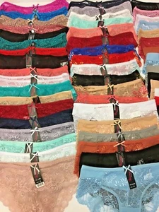 6-48 PACK WHOLESALE Lace Bikini Cheeky Sexy Hi-Cut Women's Panties Underwears - Picture 1 of 77