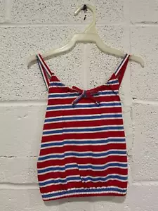 Simply Basic Girls Striped Tank Spaghetti Strap Red/White/Blue  Size 6/6X - Picture 1 of 3