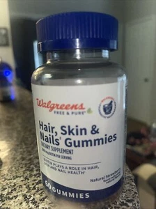Walgreens Hair Skin Nails 60 Gummies Natural Strawberry Flavor - Picture 1 of 5