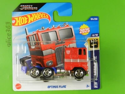 HOT WHEELS 2025 - Transformers Optimus Prime - Screen Time - 104 - neu in OVP