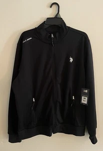 POLO USA ASSN. Giacca da pista uomo XL nera con logo full zip nuova con etichette - Foto 1 di 2
