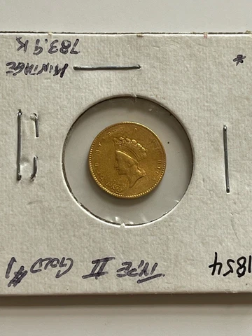 1854 Type 2 Indian Head $1 Gold Coin Cover