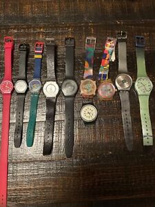 Lot of 10 Swatch Watches Parts Or Restore 