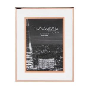 Copper Photo Frame 7th Anniversary Gifts 5x7 White Mount Rose Gold Wall Stand - Picture 1 of 3
