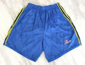 Puma Mens Blue Short Shiny Football Run Retro Marathon Nylon Running Vintage L - Picture 1 of 6