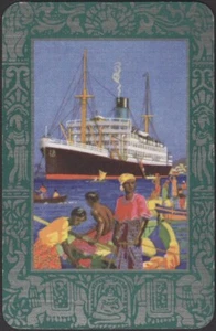 Playing Cards Single Card Old Vintage * BLUE FUNNEL LINE  Shipping Advertising S - Picture 1 of 3