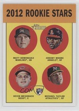 2012 Topps Heritage Stars Matt Dominguez Jeremy Moore Devin Mesoraco Rookie RC
