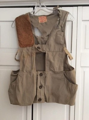 Vintage Bob Allen Gun Club Shooting Vest Beige Tan Size 36 USA Grand Bahama Patc - Image 1 of 4