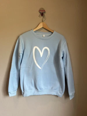 Simple Heart Pattern Sweatshirt For Women Casual Crewneck - Size  Small - Image 1 of 3