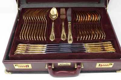 Goldbesteck Nivella Solingen  23-24 Karat hartvergoldet Besteck Set - Bild 1 von 3