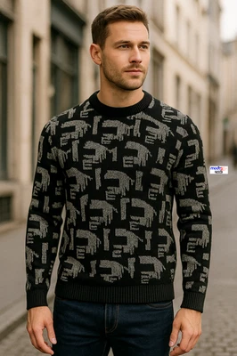 Tom Tailor Herren Strickpullover Schwarz Grau Sweater Winterpulli GR361(M) - Bild 1 von 4