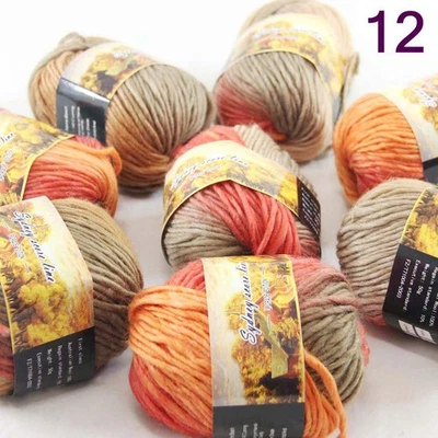 SALE LOT of 8 Skein x 50gr NEW Chunky Colorful Rug Knitting Scores Wool Yarn 12 - Image 1 of 4