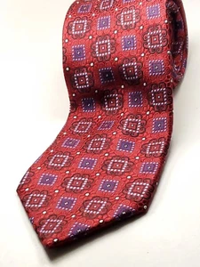 STAFFORD 100% Silk Tie Men's Red Blue Necktie NEW - Picture 1 of 3