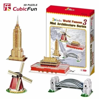 Puzzle 3D MINI ARCHITECTURE SERIES 3 CubicFun Kit 3D in foam - Immagine 1 di 3