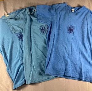 Lot of 3 German Army Bundeswehr T Shirts Blue Men’s Large Military Issue - Picture 1 of 23