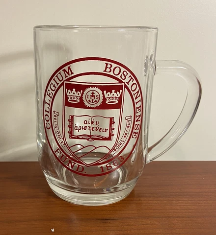 Vintage BOSTON COLLEGE EAGLES School Crest Heavy Glass Mug / Stein Cover