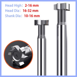 Fresa a T in metallo duro massiccio fresa per lavorazione metalli utensile fine fresa Ø 16-32 mm - Foto 1 di 8