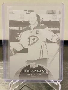 2021-22 One of One 1/1 Upper Deck Black Printing Plate Canvas Ryan Getzlaf Ducks - Picture 1 of 2