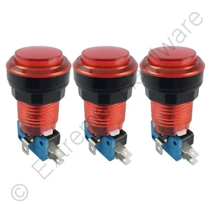 3 x Pulsadores y Microinterruptores Arcade Iluminados Redondos 5V LED T10 28mm Rojo - Imagen 1 de 3