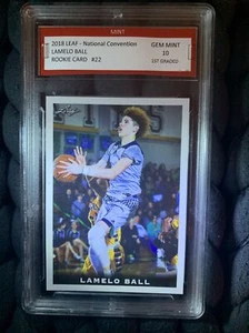 LaMelo Ball RC 2018 Leaf National Convention #22 gema como nueva 10, losa de primer grado - Imagen 1 de 24