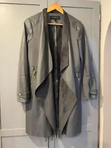 Marc New York Gray Faux Leather Open Coat S - Picture 1 of 3