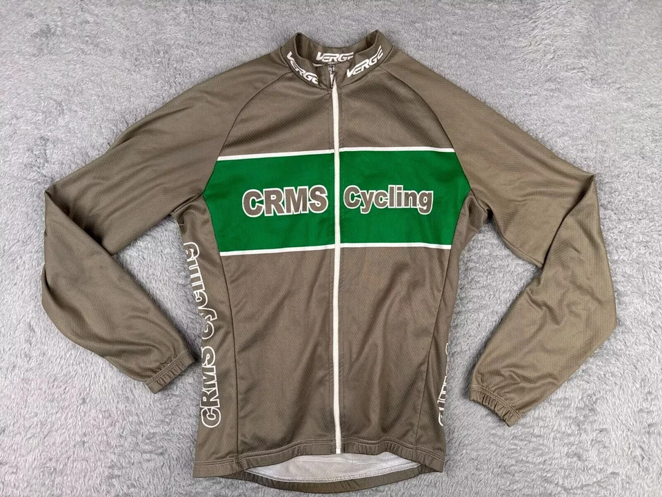 Camiseta deportiva de ciclismo Verge para hombre mediana marrón verde cremallera completa manga larga CRMS ciclismo Foto 1 de 4