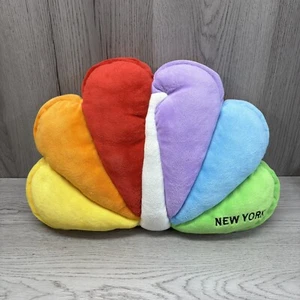 Cuscino peluche NBC New York Studios logo pavone colori arcobaleno 2014 lungo 16" - Foto 1 di 13