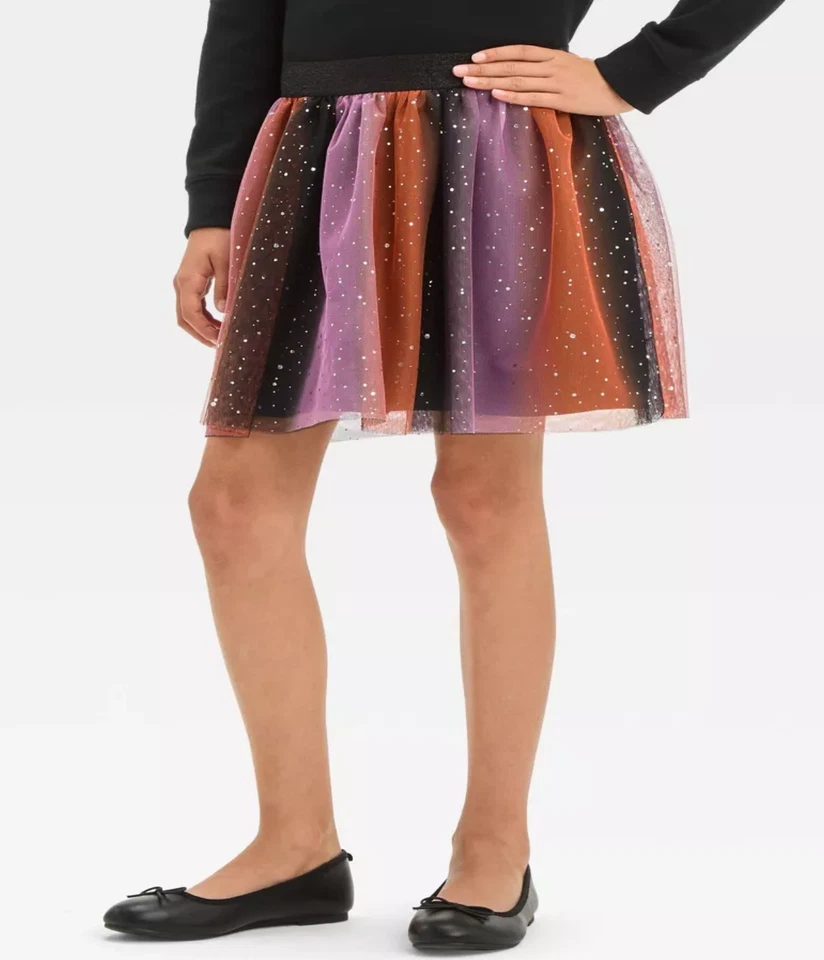 Cat & Jack Ombre Striped Halloween Tutu Skirt  Size XL 14 - Image 1 of 1