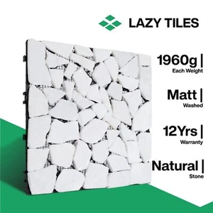 x1 Natural Stone Patio Tile - Indoor & Outdoor Interlocking Deck Flooring Tile - Picture 1 of 11