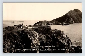 Postcard RPPC Mexico Mazatlan Paseo Cantenario Ships Sinaloa 1940s Unposted - Picture 1 of 2