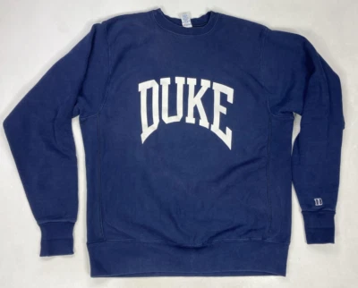 Sudadera DE COLECCIÓN Duke University Cuello Redondo Hombres XXL Azul Peso Pesado EE. UU. 90S Foto 1 de 4