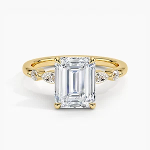 2 Ct Emerald Cut Lab Grown Diamond Solitaire Engagement Ring 14k Yellow Gold - Picture 1 of 3