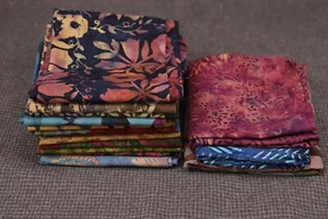 Mixed Lot of 15 Unbranded Batik 1/4 Yards & Fat Quarters Various Colors Patterns - Picture 1 of 8