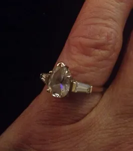 Damenring 8 1/2 14K Gold CZ - Bild 1 von 12