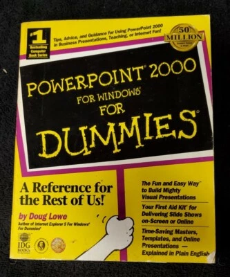 PowerPoint 2000 for Windows for Dummies by Doug Lowe ~ 1999 How to computer help - Image 1 of 4