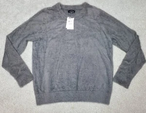 LUCKY BRAND Women Fuzzy Sweater Super Soft Grey XL NWT $89 MSRP - Picture 1 of 4