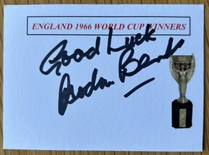 Gordon Banks signierte Karteikarte England WM 1966 AFTAL COA - Bild 1 von 1