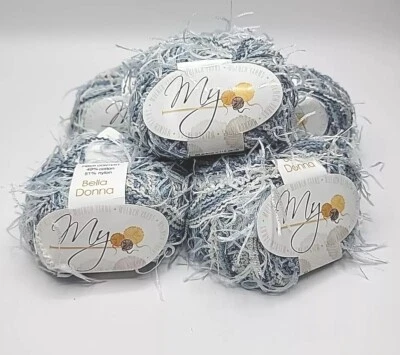Muench Bella Donna Specialty Yarn Eyelash Blue White Ombre 5600 Lot Of 5 New - Image 1 of 4