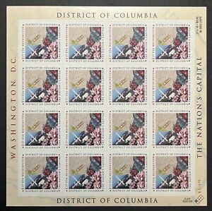 US 3813 District of Columbia, Nation's Capital, Complete Sheet/20, Mint NH