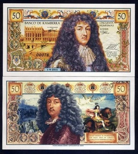 Kamberra, 50 Numismas, 2019-2023, UNC King Louis XIV of France commemorative F - Picture 1 of 1